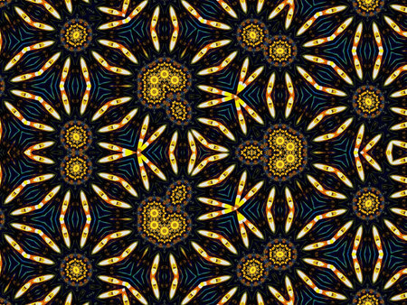 Seamless background pattern. Abstract kaleidoscope symmetrical pattern.の写真素材