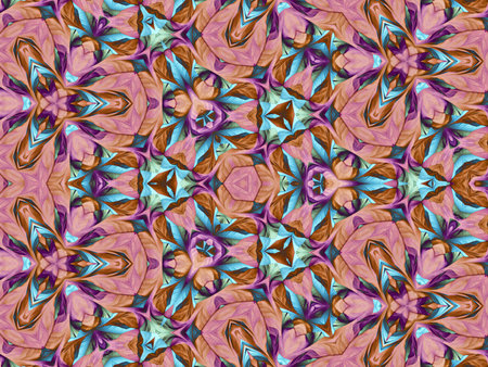 Kaleidoscopic wallpaper tiles. Seamless texture or backgroundの写真素材