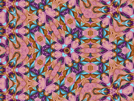 Kaleidoscope of color with beautiful ornamental - seamless backgroundの写真素材