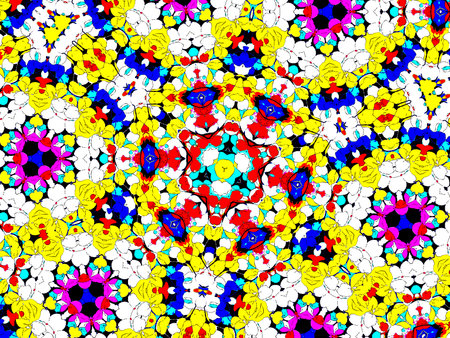 Seamless pattern with mandalas in black, white and yellow colors.の写真素材