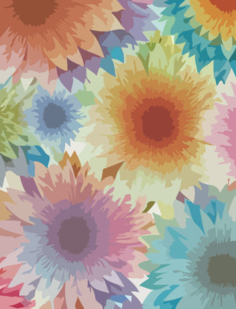 Seamless floral pattern with sunflowers. Vector illustration.のイラスト素材