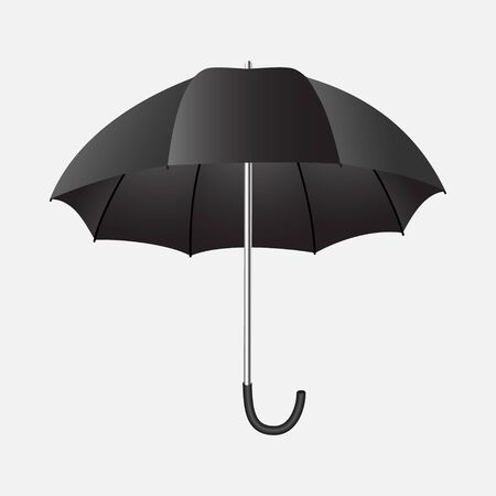 Black umbrella isolated on a white background.のイラスト素材