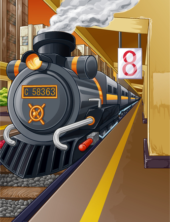 Train in station.のイラスト素材