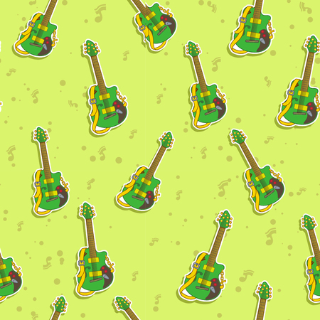 Seamless guitar pattern.のイラスト素材