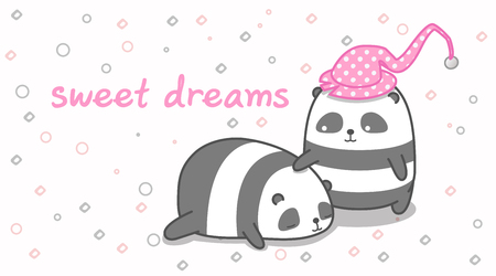 Panda is lulling its friend.のイラスト素材
