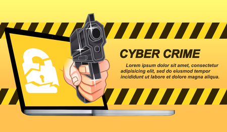 Cyber crime in cartoon style.のイラスト素材
