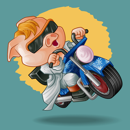 Rider pig.のイラスト素材