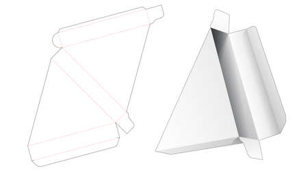 Sliced pizza packaging box die cut templateのイラスト素材