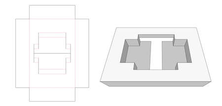 Tray insert die cut templateのイラスト素材