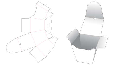 Meal box with flip die cut templateのイラスト素材