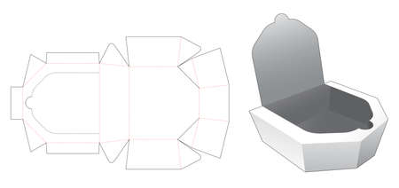 Tray packaging with zipping die cut templateのイラスト素材