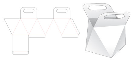 Handle prism bag die cut templateのイラスト素材