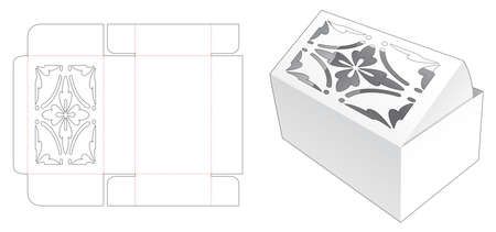 Flip packaging with luxury stencil on top die cut templateのイラスト素材