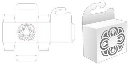 Hanging packaging with stenciled mandala pattern die cut templateのイラスト素材