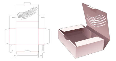 Cake container box with stenciled halftone dots die cut templateのイラスト素材