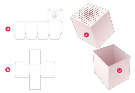 packaging box die cut templateのイラスト素材