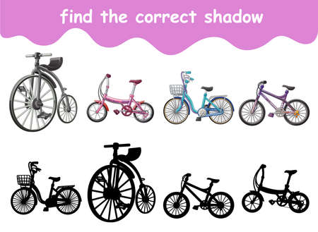 find the correct shadow of cartoonのイラスト素材