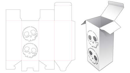 Packaging box with stenciled skulls die cut templateのイラスト素材