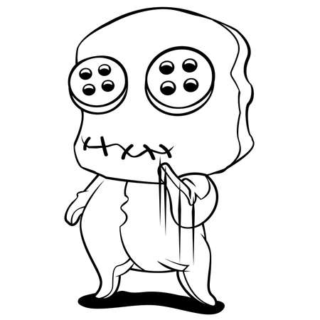 Funny man cartoon character coloring page 25のイラスト素材