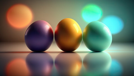colorful Easter eggs illustration by generative AIの素材
