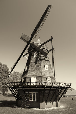 A windmill in the park of Copenhagenの写真素材