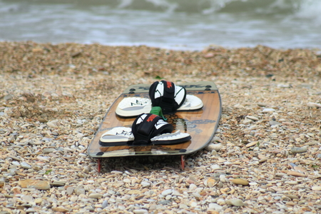 RESTING ON THE BEACH IN SUMMER AFTER THE KITESURF