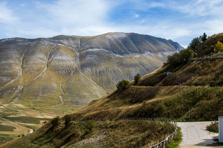 Sibillini Mountains, in Italy in the Umbria-Marche Apennines within the National Park, mountains and...