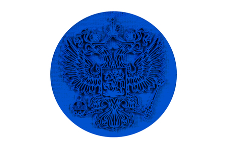 The double headed eagle (Russian coat of arms) in the rubber stamps. Isolation on a white background.の写真素材