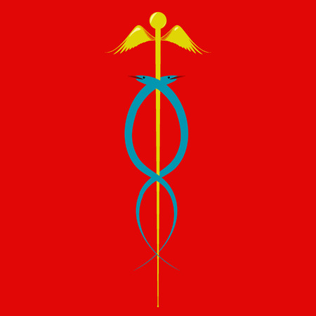 Caduceus. Vector Illustrationのイラスト素材