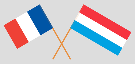 Luxembourg and France. The Luxembourgish and French flags. Official proportion. Correct colors. Vector illustrationのイラスト素材