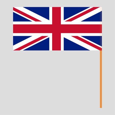 Flagpole with UK flag. Official proportion. Correct colors. Vector illustrationのイラスト素材