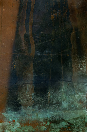 Grunge background with space for text or image. Texture of old metal, copper oxideの写真素材