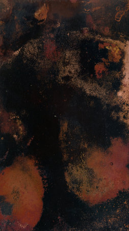 abstract background texture watercolor painting on canvas with black and orangeの写真素材