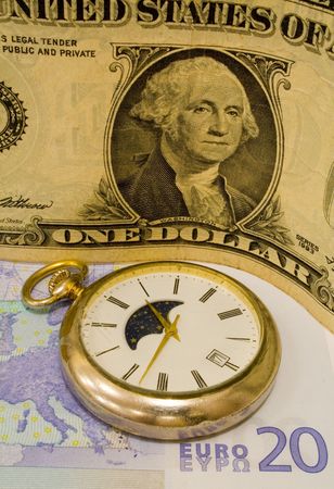 dolar,evro and clockの写真素材
