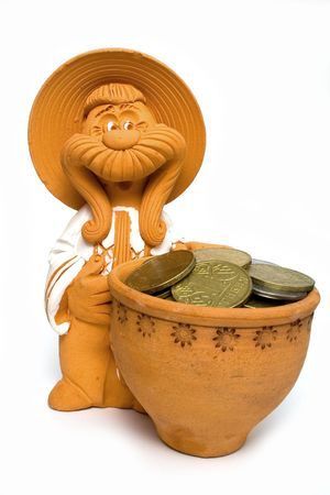 statuette of kozaka with a moneyの写真素材