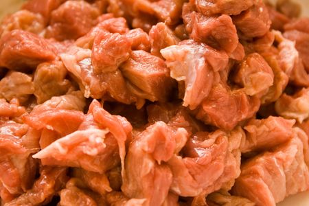 large heap of raw meatの写真素材