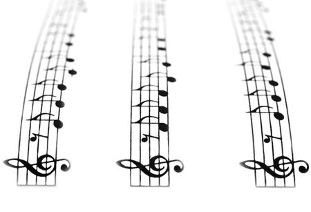 notes by a napisanye composer on a white paperの写真素材