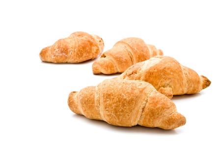 croissants on a white backgroundの写真素材