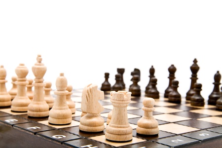 chess on a white backgroundの写真素材