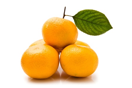 mandarine on a white background の写真素材