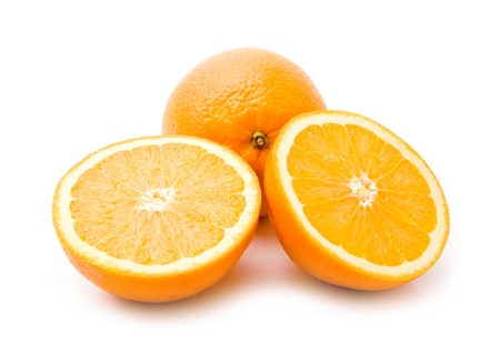juicy oranges on a white background 
の写真素材
