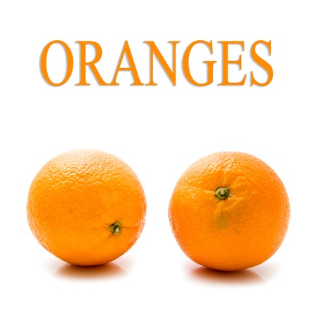 oranges on a white backgroundの写真素材