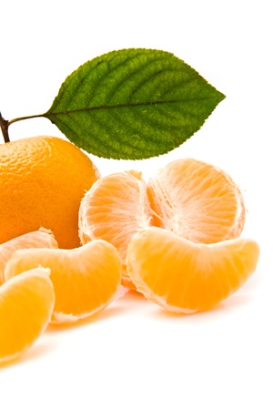 mandarine on a white background の写真素材