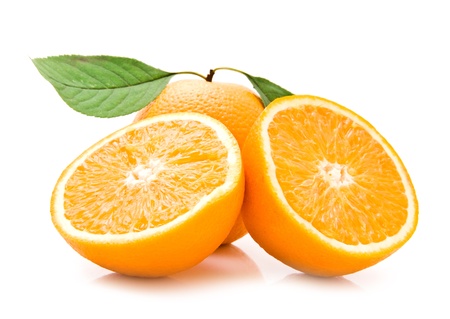 orange on a white background の写真素材
