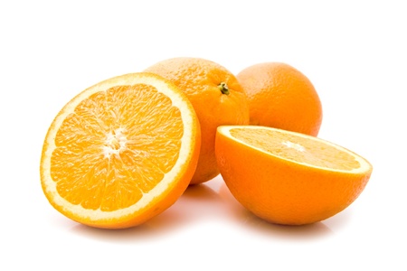 juicy oranges on a white background 
の写真素材