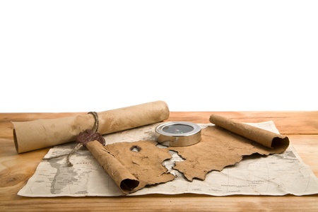 old papers on a white background 