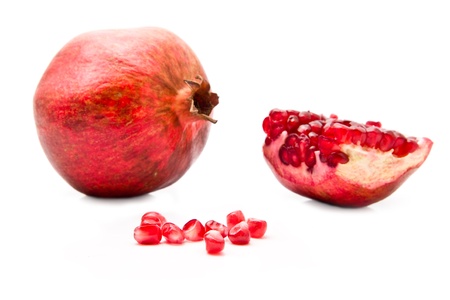pomegranate on a white background の写真素材