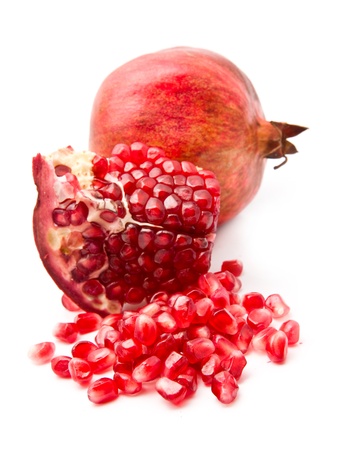 pomegranate on a white background の写真素材