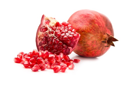 pomegranate on a white backgroundの写真素材