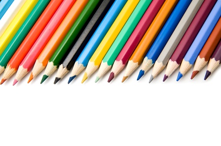 pencils on a white backgroundの写真素材